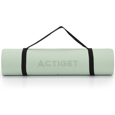 Springos Mata do jogi, ćwiczeń fitness Actiget antypoślizgowa 183x61 cm materac do pilates, miętowy Springos Mata do jogi, ćwiczeń fitness Actiget antypoślizgowa 183x61 cm materac do pilates, miętowy