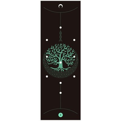 Moonholi Mata do jogi kauczukowa antypoślizgowa KABBALAH czarna Moonholi Mata do jogi kauczukowa antypoślizgowa KABBALAH czarna