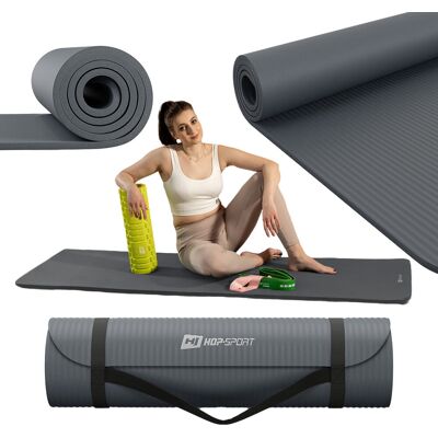 Hop-Sport Mata fitness NBR 1cm - szara - 190x60cm Hop-Sport Mata fitness NBR 1cm - szara - 190x60cm