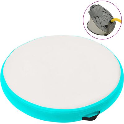 vidaXL Mata gimnastyczna z pompką, 100x100x10 cm, PVC, zielona vidaXL Mata gimnastyczna z pompką, 100x100x10 cm, PVC, zielona