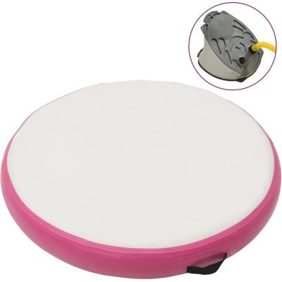 vidaXL Mata gimnastyczna z pompką, 100x100x15 cm, PVC, różowa vidaXL Mata gimnastyczna z pompką, 100x100x15 cm, PVC, różowa