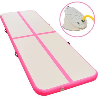 VMP Mata gimnastyczna z pompką, 400x100x10 cm, PVC, różowa VMP Mata gimnastyczna z pompką, 400x100x10 cm, PVC, różowa