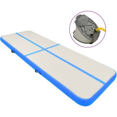 VMP Mata gimnastyczna z pompką, 400x100x20 cm, PVC, niebieska VMP Mata gimnastyczna z pompką, 400x100x20 cm, PVC, niebieska