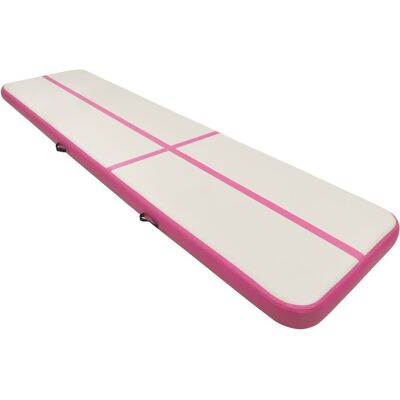 VMP Mata gimnastyczna z pompką, 600x100x15 cm, PVC, różowa VMP Mata gimnastyczna z pompką, 600x100x15 cm, PVC, różowa