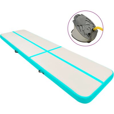 VMP Mata gimnastyczna z pompką, 600x100x15 cm, PVC, zielona VMP Mata gimnastyczna z pompką, 600x100x15 cm, PVC, zielona
