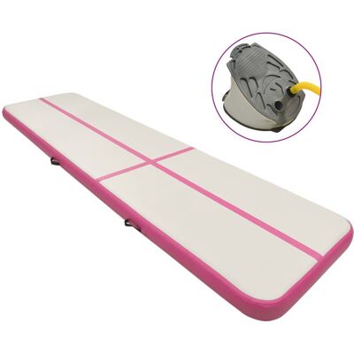 VMP Mata gimnastyczna z pompką, 700x100x20 cm, PVC, różowa VMP Mata gimnastyczna z pompką, 700x100x20 cm, PVC, różowa