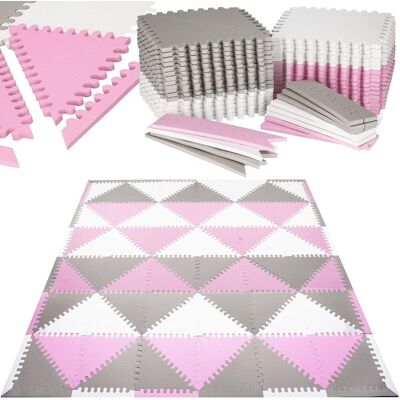 Springos Mata piankowa trójkąty 186x186 cm różowe puzzle pianka EVA Springos Mata piankowa trójkąty 186x186 cm różowe puzzle pianka EVA