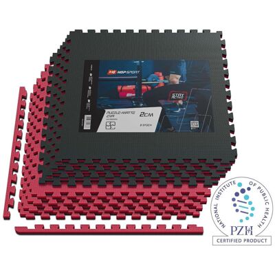 Hop-Sport Mata Puzzle Eva 2Cm Czarno/Czerwona - 8 Sztuki Hop-Sport Mata Puzzle Eva 2Cm Czarno/Czerwona - 8 Sztuki