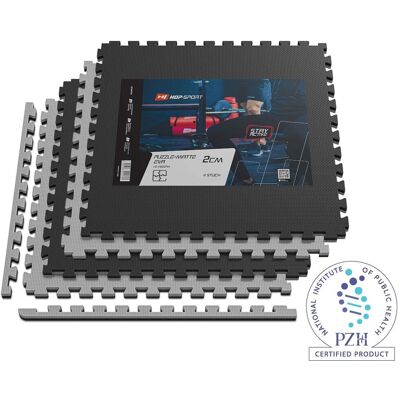 Hop-Sport Mata Puzzle Eva 2Cm Czarno/Szara - 4 Sztuki Hop-Sport Mata Puzzle Eva 2Cm Czarno/Szara - 4 Sztuki