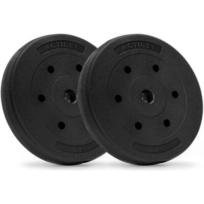 Springos Obciążenie bitumiczne 10 kg 2 szt. Actiget talerz kompozytowy do sztangi 29 mm krążek do hantli Springos Obciążenie bitumiczne 10 kg 2 szt. Actiget talerz kompozytowy do sztangi 29 mm krążek do hantli