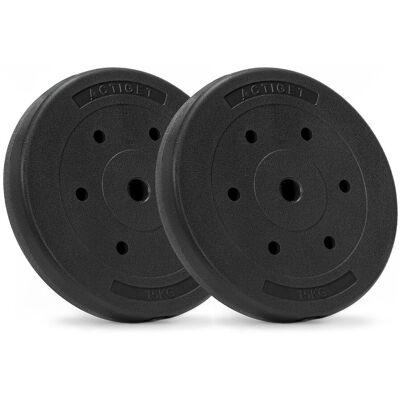 Springos Obciążenie bitumiczne 15 kg 2 szt. Actiget talerz kompozytowy do sztangi 29 mm krążek do hantli Springos Obciążenie bitumiczne 15 kg 2 szt. Actiget talerz kompozytowy do sztangi 29 mm krążek do hantli