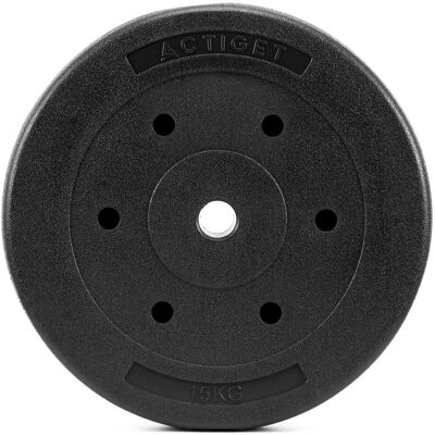 Springos Obciążenie bitumiczne 15 kg Actiget talerz kompozytowy do sztangi 29 mm krążek do hantli Springos Obciążenie bitumiczne 15 kg Actiget talerz kompozytowy do sztangi 29 mm krążek do hantli