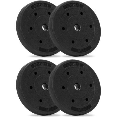 Springos Obciążenie bitumiczne 5 kg 4 szt. Actiget talerz kompozytowy do sztangi 29 mm krążek do hantli Springos Obciążenie bitumiczne 5 kg 4 szt. Actiget talerz kompozytowy do sztangi 29 mm krążek do hantli