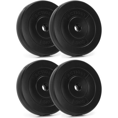 Springos Obciążenie kompozytowe 5 kg 4 szt. Actiget talerze bitumiczne do sztangi 31 mm krążki do hantli Springos Obciążenie kompozytowe 5 kg 4 szt. Actiget talerze bitumiczne do sztangi 31 mm krążki do hantli
