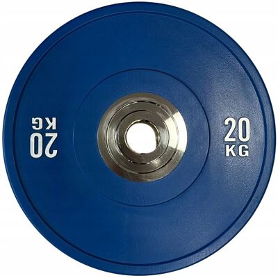 FITBERG Obciążenie olimpijskie 20 KG bumper PRO 20 KG niebieski WZMOCNIONY FITBERG Obciążenie olimpijskie 20 KG bumper PRO 20 KG niebieski WZMOCNIONY