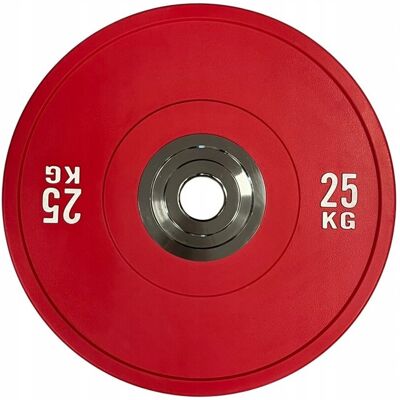 FITBERG Obciążenie olimpijskie 25 KG bumper PRO 25 KG czerwony WZMOCNIONY FITBERG Obciążenie olimpijskie 25 KG bumper PRO 25 KG czerwony WZMOCNIONY