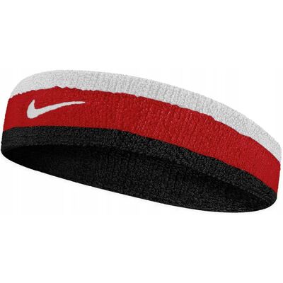 Opaska na głowę Nike Swoosh biało-czerwono-czarna N0001544118OS Opaska na głowę Nike Swoosh biało-czerwono-czarna N0001544118OS