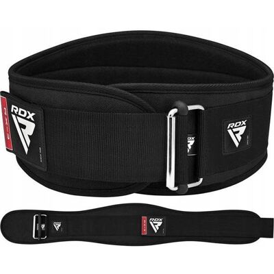 Pas do Podnoszenia Ciężarów RDX - Czarny nylon, Regulowany, do ciężkich treningów Pas do Podnoszenia Ciężarów RDX - Czarny nylon, Regulowany, do ciężkich treningów