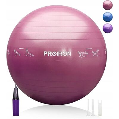 PROIRON Piłka gimnastyczna do ćwiczeń fitness joga 75 cm zestaw z pompką RÓŻOWA PROIRON Piłka gimnastyczna do ćwiczeń fitness joga 75 cm zestaw z pompką RÓŻOWA