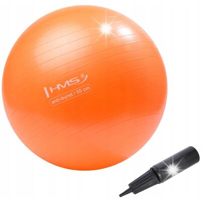 PIŁKA GIMNASTYCZNA REHABILITACYJNA 55CM FITNESS POMPKA HMS PIŁKA GIMNASTYCZNA REHABILITACYJNA 55CM FITNESS POMPKA HMS