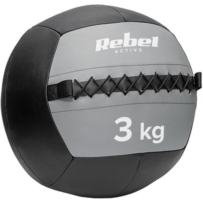 Piłka lekarska do ćwiczeń 3kg, REBEL ACTIVE Piłka lekarska do ćwiczeń 3kg, REBEL ACTIVE