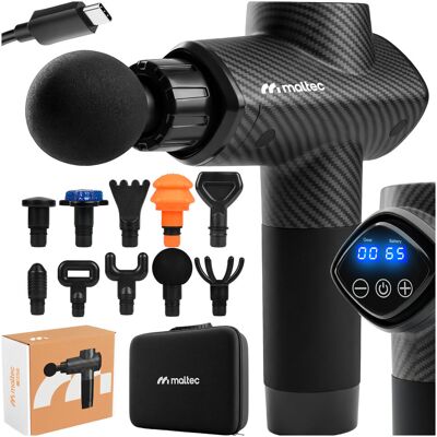 Maltec Pistolet Do Masażu Gun Massage Masażer Ciała Pleców Nóg Zestaw 10 Końcówek Etui Lcd Maltec Pistolet Do Masażu Gun Massage Masażer Ciała Pleców Nóg Zestaw 10 Końcówek Etui Lcd