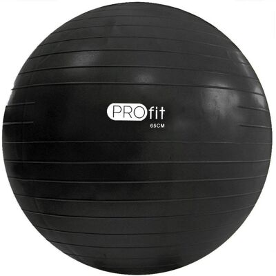 Profit Piłka gimnastyczna 65 cm czarna z pompką DK 2102 Profit Piłka gimnastyczna 65 cm czarna z pompką DK 2102