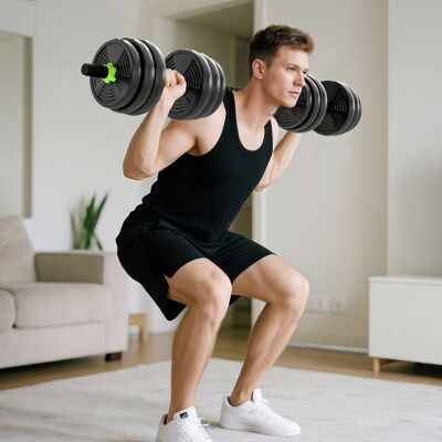 Yulinland Regulowany zestaw hantli 20 kg – Kurzhantel Set, hantle, sztanga do treningu siłowego Yulinland Regulowany zestaw hantli 20 kg – Kurzhantel Set, hantle, sztanga do treningu siłowego
