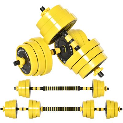 Yulinland Regulowany zestaw hantli i sztangi 25 kg z talerzami, prętem, zaciskami i uchwytami – Domowa siłownia, trening ergonomiczny Yulinland Regulowany zestaw hantli i sztangi 25 kg z talerzami, prętem, zaciskami i uchwytami – Domowa siłownia, trening ergonomiczny