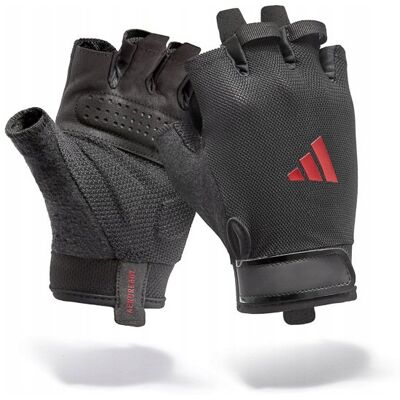 Rękawice treningowe ADIDAS Essential Training (rozmiar M) Czarno-czerwon Rękawice treningowe ADIDAS Essential Training (rozmiar M) Czarno-czerwon