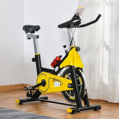 Yulinland Rower Treningowy z Kołem Zamachowym 6 kg, Napędem Paskowym, Regulowanym Oporom, Wyświetlaczem LCD – Żółty Yulinland Rower Treningowy z Kołem Zamachowym 6 kg, Napędem Paskowym, Regulowanym Oporom, Wyświetlaczem LCD – Żółty