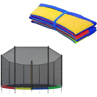 Springos Siatka Do Trampoliny Zewnętrzna Z Osłoną Na Sprężyny 396 Cm 13 Ft 8 Słupków Multikolor Springos Siatka Do Trampoliny Zewnętrzna Z Osłoną Na Sprężyny 396 Cm 13 Ft 8 Słupków Multikolor