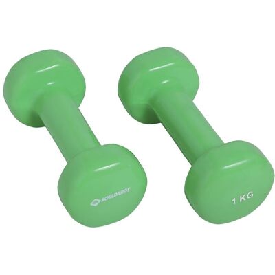 SCHILDKRÖT FITNESS SK Fitness Zestaw hantli winylowych 2x1 kg, żeliwne, zielone SCHILDKRÖT FITNESS SK Fitness Zestaw hantli winylowych 2x1 kg, żeliwne, zielone