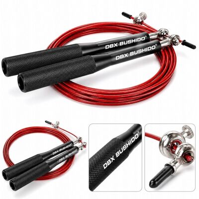 SKAKANKA ALUMINIOWA SZYBKA STALOWA LINKA 3M TRENING FITNESS BOKS BUSHIDO SKAKANKA ALUMINIOWA SZYBKA STALOWA LINKA 3M TRENING FITNESS BOKS BUSHIDO