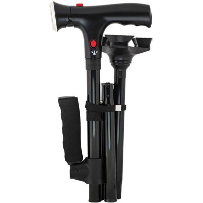 TV PRODUCTS Składana laska do podpierania z latarką LED i alarmem TV PRODUCTS Składana laska do podpierania z latarką LED i alarmem