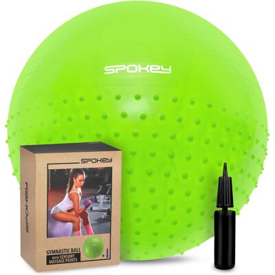 Spokey Jasnozielony piłka do fitnessu 65cm 2w1 z pompą Spokey Jasnozielony piłka do fitnessu 65cm 2w1 z pompą