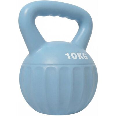 SPORTNOW Kettlebell sztanga 10 kg wypełniona piaskiem dla początkujących, trening siłowy w domu, niebieska SPORTNOW Kettlebell sztanga 10 kg wypełniona piaskiem dla początkujących, trening siłowy w domu, niebieska