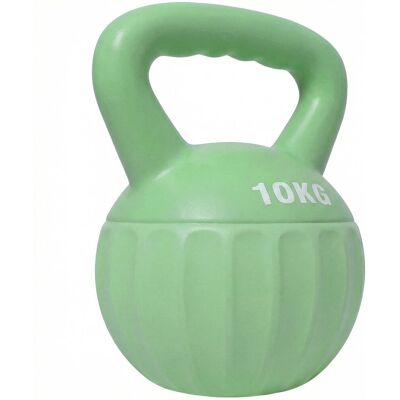SPORTNOW Kettlebell sztanga 10 kg wypełniona piaskiem dla początkujących, trening siłowy w domu, zielona SPORTNOW Kettlebell sztanga 10 kg wypełniona piaskiem dla początkujących, trening siłowy w domu, zielona