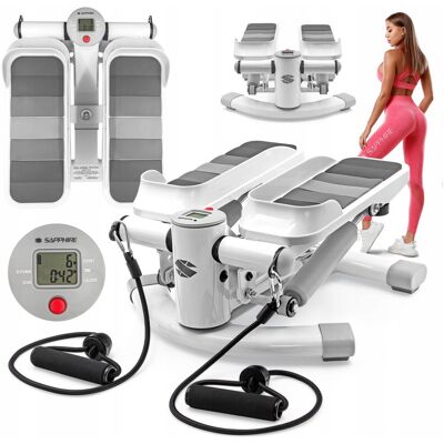 Sapphire STEPPER SKRĘTNY step 2w1 steper z LINKAMI do ćwiczeń schody LICZNIK LCD Sapphire STEPPER SKRĘTNY step 2w1 steper z LINKAMI do ćwiczeń schody LICZNIK LCD
