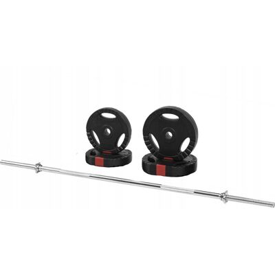 Gorilla Sports Sztanga 100 kg: gryf prosty + obciążenia bitumiczne z uchwytami Gorilla Sports Sztanga 100 kg: gryf prosty + obciążenia bitumiczne z uchwytami