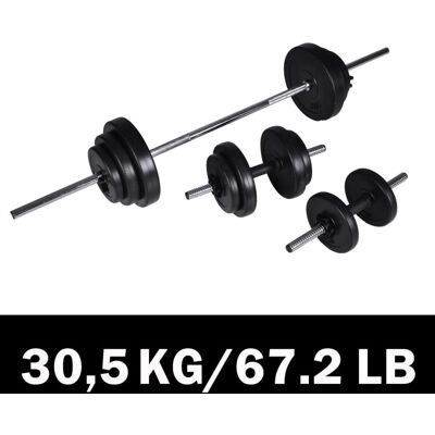 VMP Sztanga i dwie hantle, zestaw, 30,5 kg VMP Sztanga i dwie hantle, zestaw, 30,5 kg