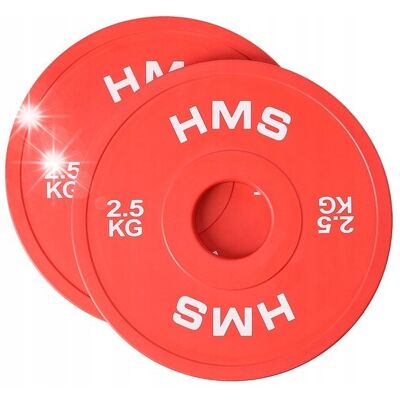 HMS Talerz Olimpijski Obciążenie Na Gryf Sztangę Komplet 2szt 2,5kg 5kg Gumowe HMS Talerz Olimpijski Obciążenie Na Gryf Sztangę Komplet 2szt 2,5kg 5kg Gumowe