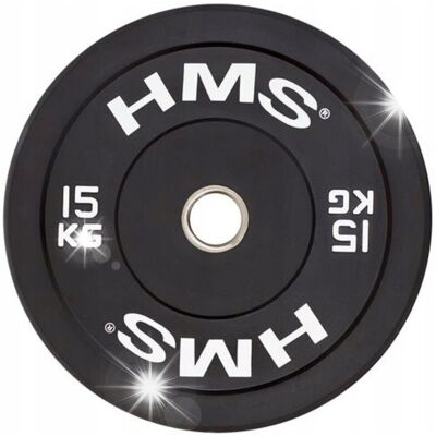Talerz Olimpijski Ogumowany 15kg BUMPER Ciężar HMS Obciążenie Gumowe Krążek Talerz Olimpijski Ogumowany 15kg BUMPER Ciężar HMS Obciążenie Gumowe Krążek