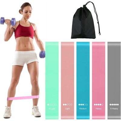 inna (Inny) TAŚMY OPOROWE DO ĆWICZEŃ FITNESS ZESTAW 5 GUM Z TORBĄ KOLORY inna (Inny) TAŚMY OPOROWE DO ĆWICZEŃ FITNESS ZESTAW 5 GUM Z TORBĄ KOLORY