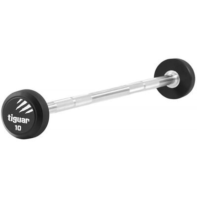 Tiguar Barbell prosty, srebno-czarny, 10 kg Tiguar Barbell prosty, srebno-czarny, 10 kg