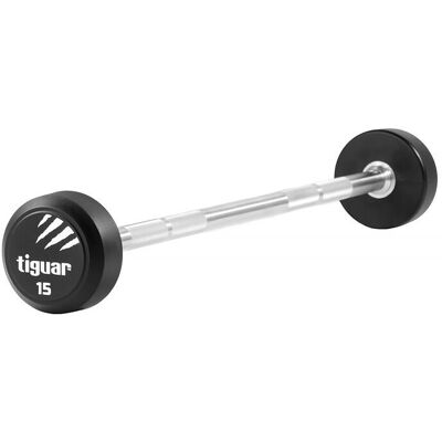 Tiguar Barbell prosty, srebno-czarny, 15 kg Tiguar Barbell prosty, srebno-czarny, 15 kg