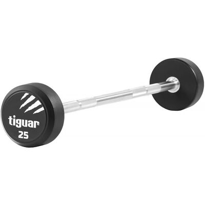 Tiguar Barbell prosty, srebno-czarny, 25 kg Tiguar Barbell prosty, srebno-czarny, 25 kg