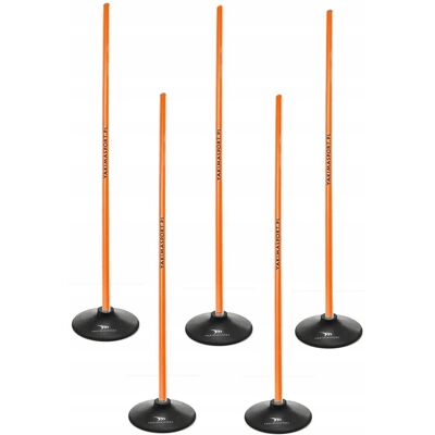 Yakimasport Tor Przeszkód Slalomowy 160cm Laski + Podstawa 1,5kg Pomarańczowe 5 Szt Yakimasport Tor Przeszkód Slalomowy 160cm Laski + Podstawa 1,5kg Pomarańczowe 5 Szt
