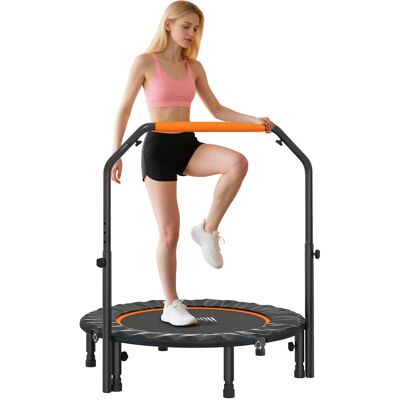 Trampolina Fitness Homcom 102 Cm, Składana Mini Trampolina Z Uchwytem O Czterech Regulowanych Wysokościach, Trampolina Fitness Dla Dorosłych, Do 100.. Trampolina Fitness Homcom 102 Cm, Składana Mini Trampolina Z Uchwytem O Czterech Regulowanych Wysokościach, Trampolina Fitness Dla Dorosłych, Do 100..