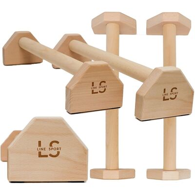 Uchwyty do pompek Line Sport drewniane 50 cm 220 kg Uchwyty do pompek Line Sport drewniane 50 cm 220 kg